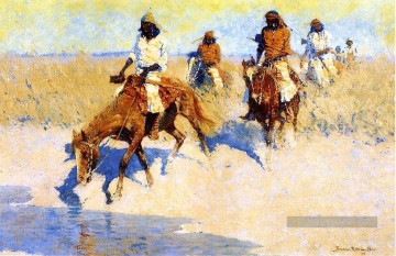  cow Tableaux - Piscine dans le Desert Frederic Remington cow boy